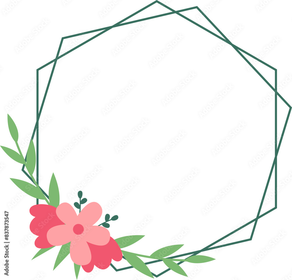 Obraz premium Frame with flowers icon