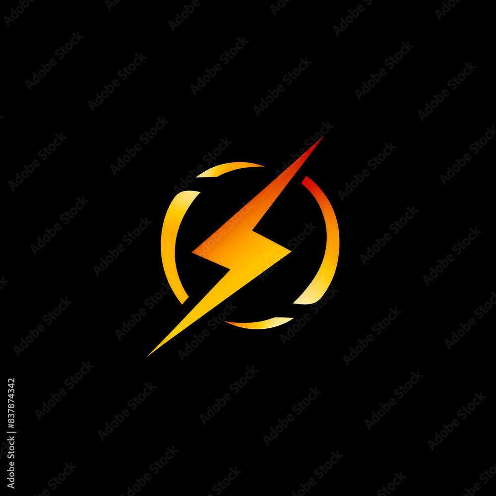 thunderbolt logo on black background thunderbolt logo on black background
