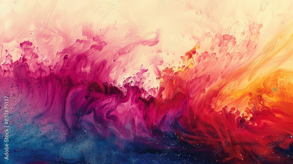 Fototapeta premium Abstract ink splash, dynamic and artistic, vibrant colors, copy space