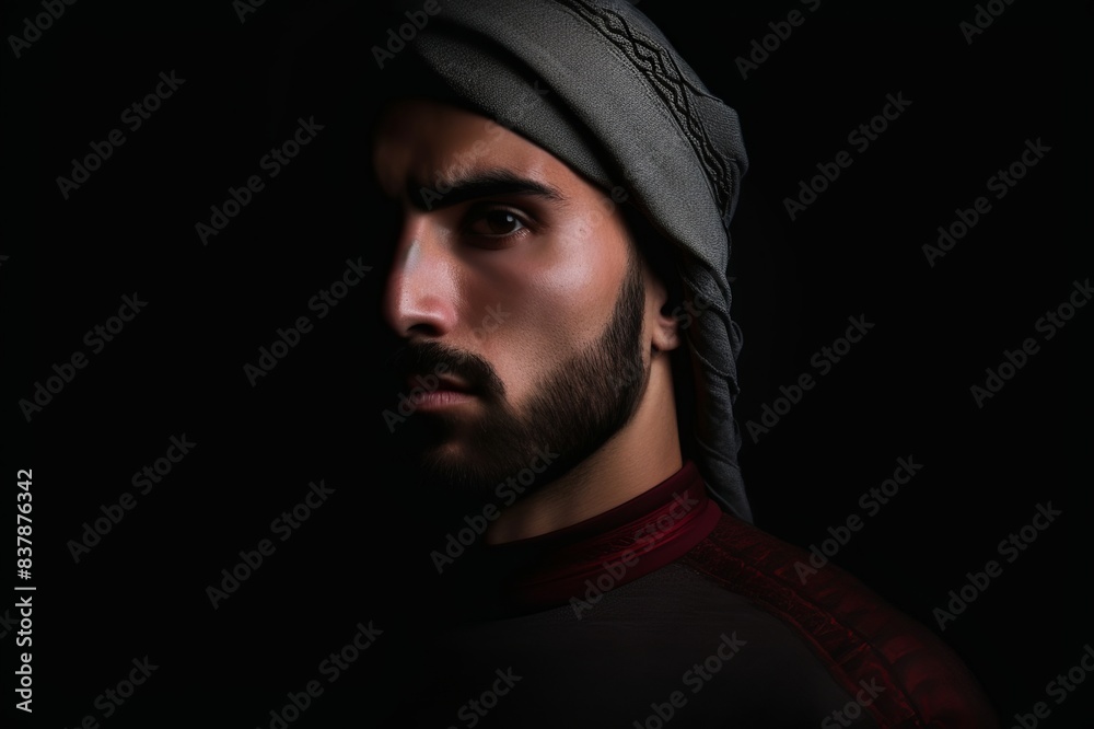 middle eastern man portrait on black background middle eastern man portrait on black background