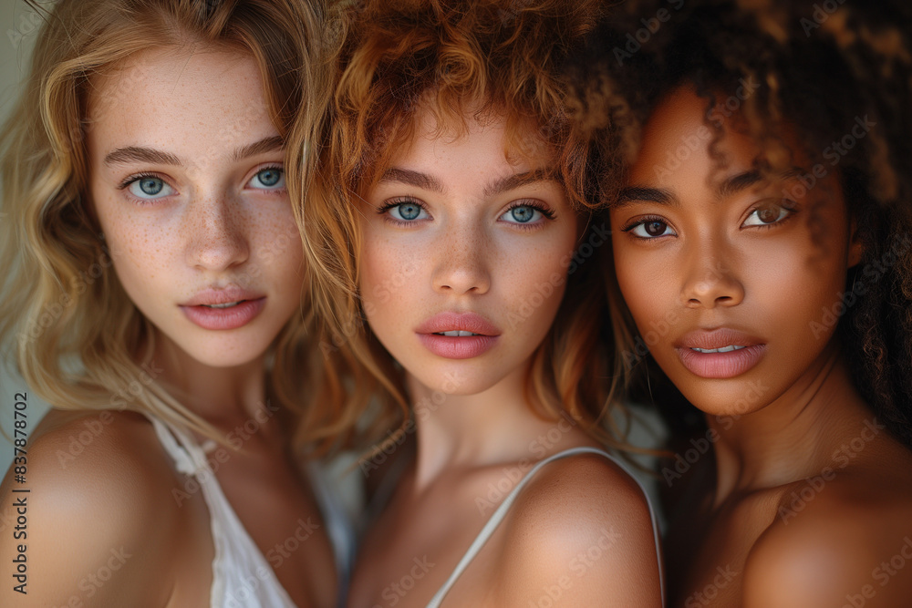 Portrait of group diverse multiracial friends Portrait of group diverse multiracial friends