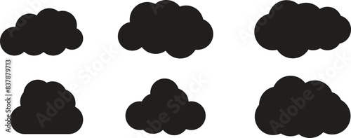 Cloud Icon | Clouds Illustration | Weather Climate Symbol | Computing Storage Logo | Cartoon Bubble Sign | Isolated | Variations