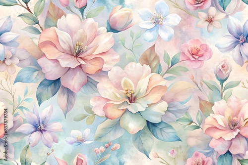 Floral fantasy: a seamless pattern of springtime whimsy