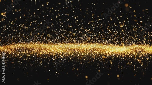Wallpaper Mural Gold dust particles flying in slow motion on dark background.
 Torontodigital.ca
