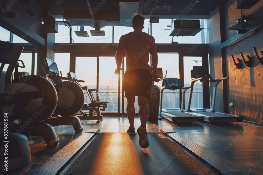 Fototapeta premium Men exercise in the gym, Exercise concept
