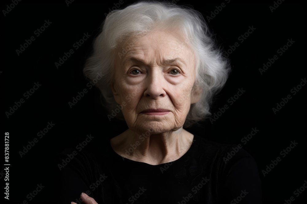 senior women against black background senior women against black background