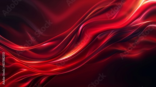 Abstract red background with smooth lines and curves, creating an elegant and modern design element.