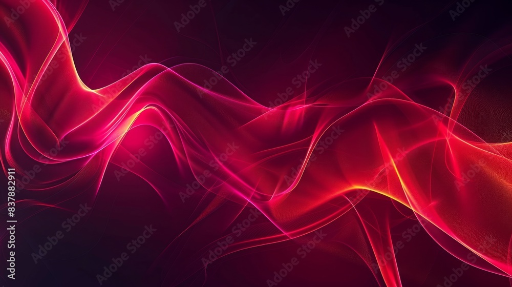 Obraz premium Abstract red background with smooth lines and curves, creating an elegant and modern design element.
