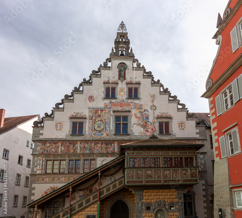 Old town hall with decorative wall painting photo