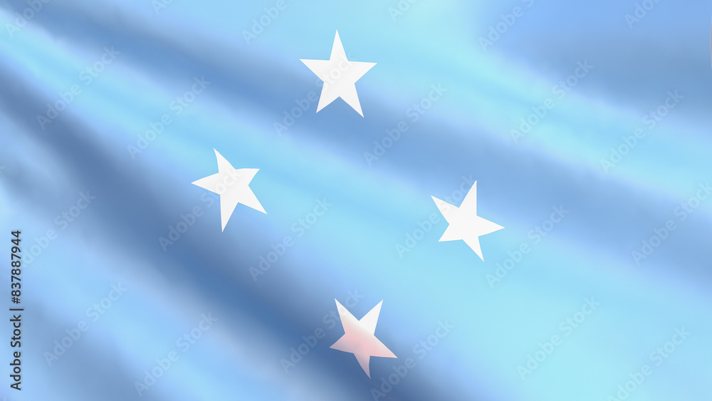 3D Render - Federated States of Micronesia developing in the wind 3D Render - Federated States of Micronesia developing in the wind