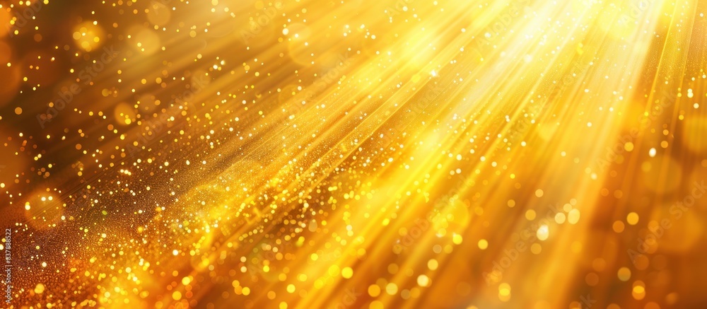 Yellow banner with Sun rays Yellow banner with Sun rays