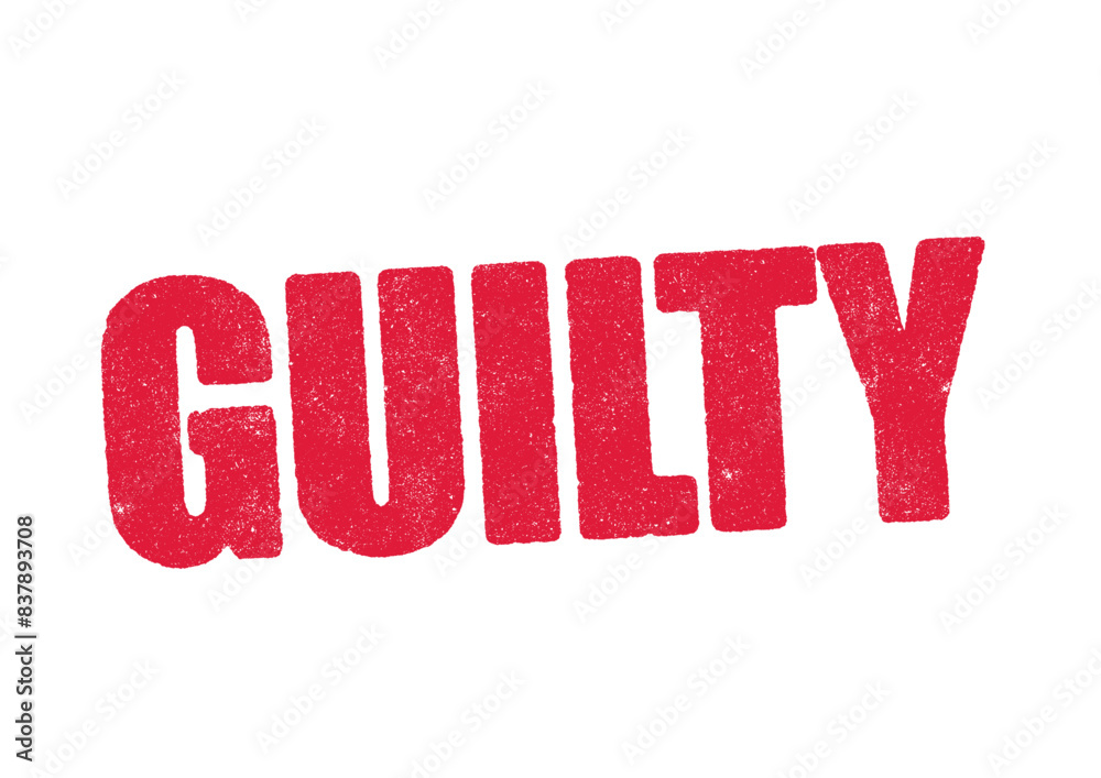 Ταπετσαρία Vector illustration of the word Guilty in red ink stamp