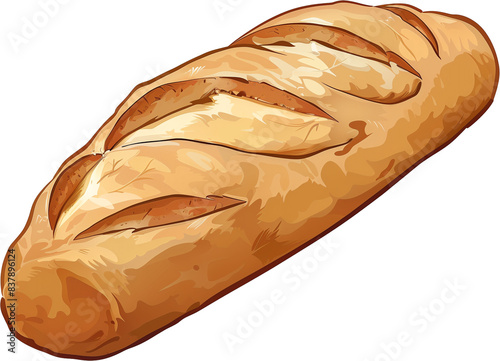 Cartoon of a Crispy Baguette