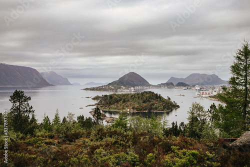 Widok na Alesund w Norwegii