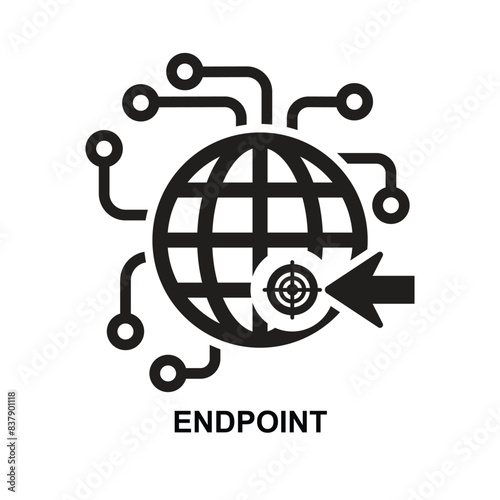 Endpoint icon. Server end point icon isolated on background vector illustration.