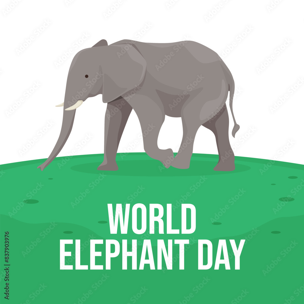 Fototapeta premium vector graphic of World Elephant Day ideal for World Elephant Day celebration.