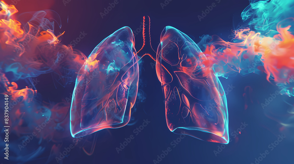 Tuberculosis Abstract Abstract futuristic Human lungs. World no tobacco day banner. World ...