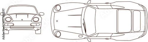 Sketch illustration vector drawing design detail of luxury sport racing car transport vehicle