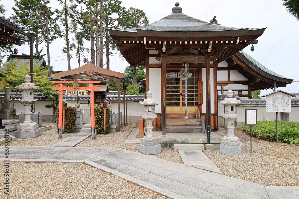 A Japanese temple in Katano City in Osaka Prefecture : a scene of the precincts of Shoden-ji Temple A Japanese temple in Katano City in Osaka Prefecture : a scene of the precincts of Shoden-ji Temple