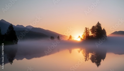 sunset over the lake