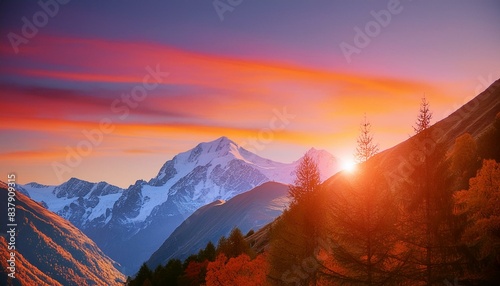 sunset in the mountains