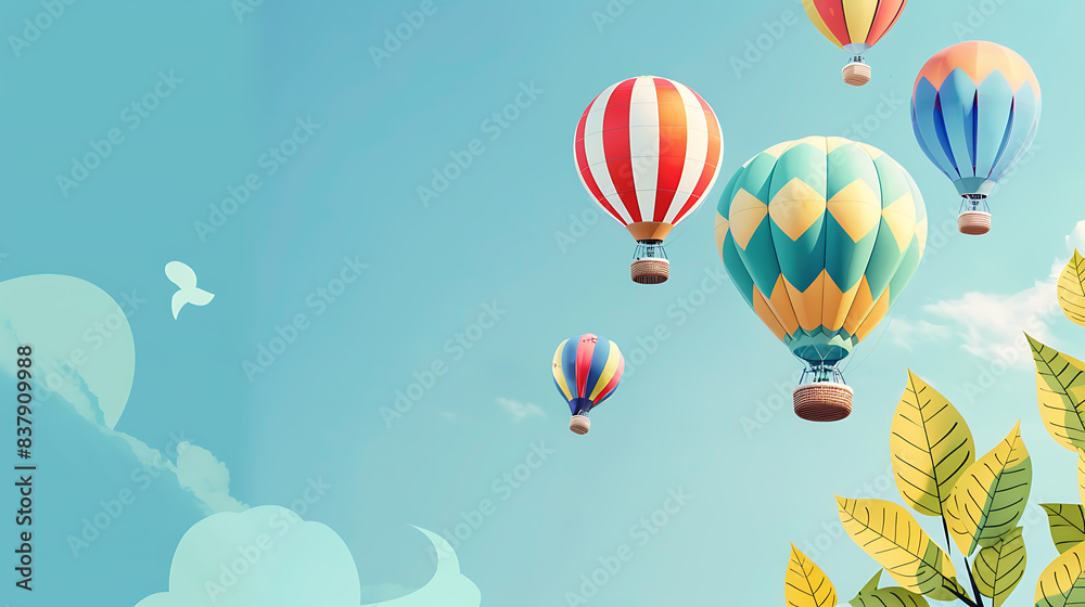 Hot air balloon, a tour to admire nature above ground at height Hot air balloon, a tour to admire nature above ground at height