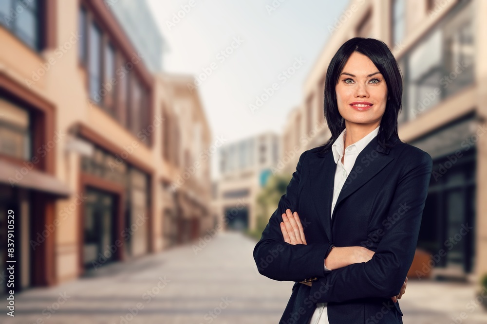 fashionable business woman walking city street fashionable business woman walking city street
