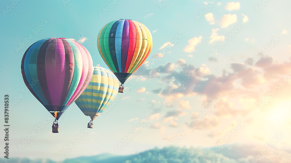 Hot air balloon, a tour to admire nature above ground at height Hot air balloon, a tour to admire nature above ground at height