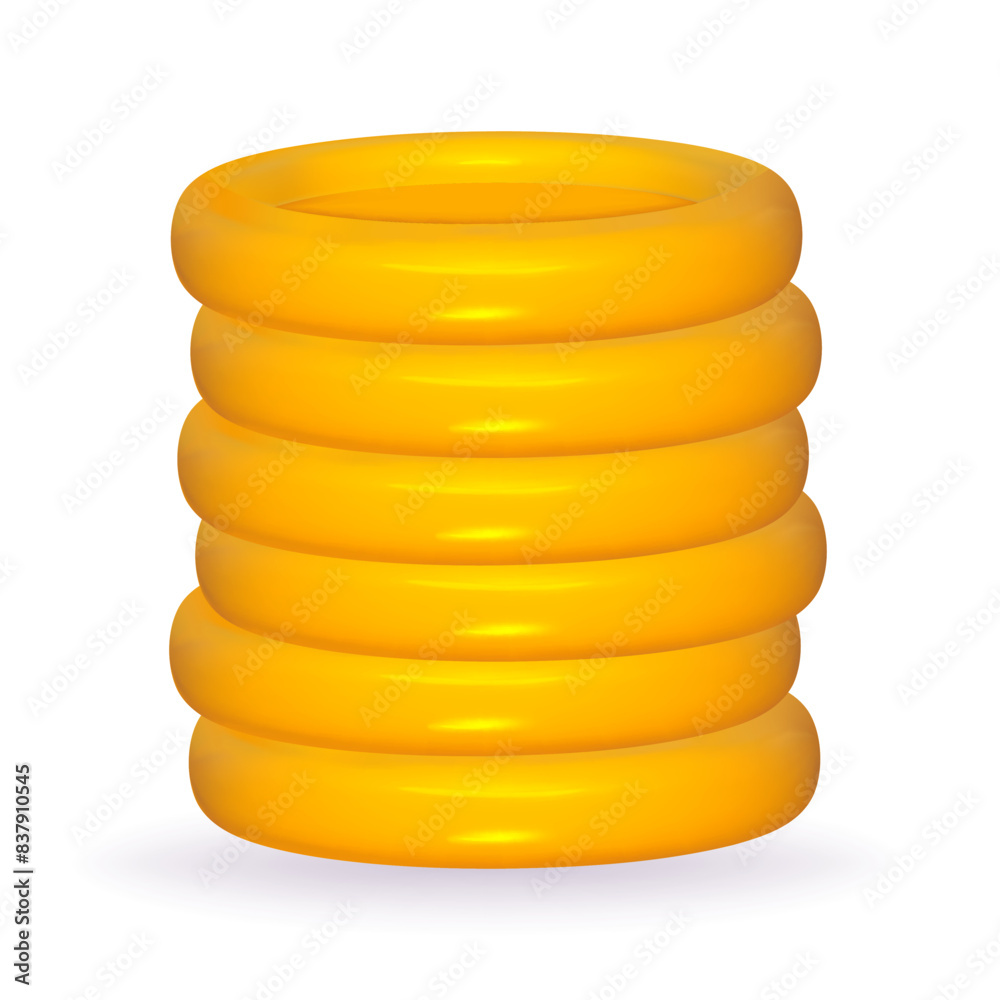 3d coin gold stack vector illustration isolated. Money yellow pile. Game coin tower. 3d coin gold stack vector illustration isolated. Money yellow pile. Game coin tower.