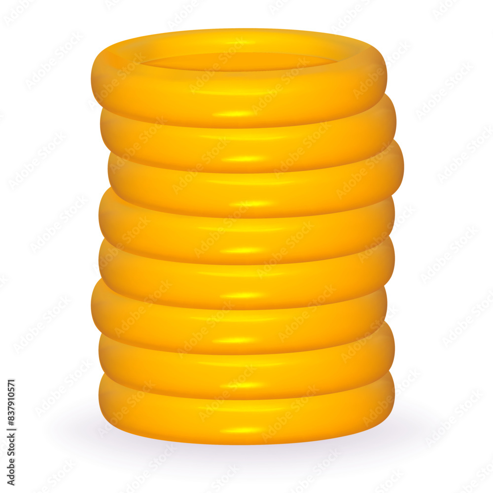 3d coin gold stack vector illustration isolated. Money yellow pile. Game coin tower. 3d coin gold stack vector illustration isolated. Money yellow pile. Game coin tower.