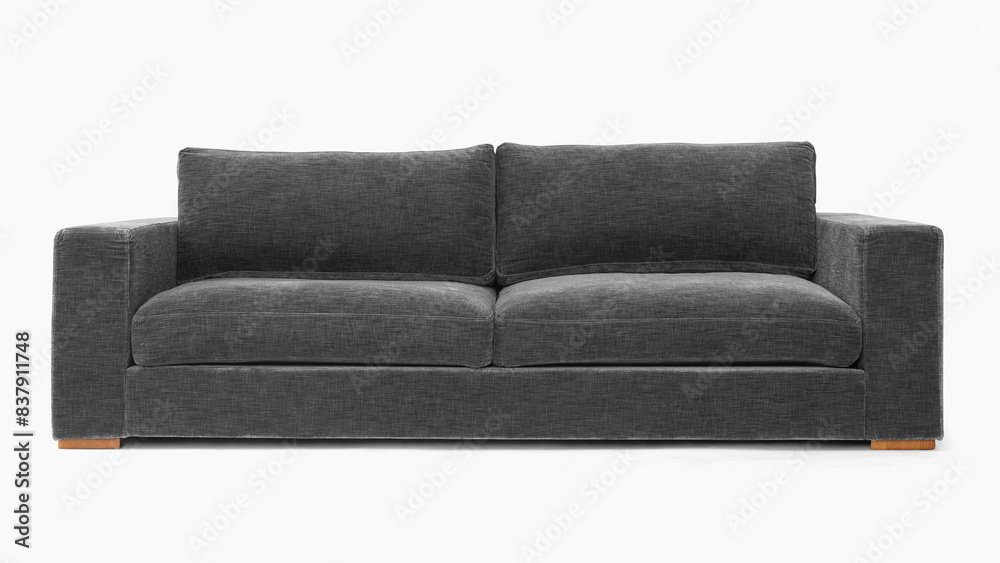 Obraz premium Modern velvet sofa png mockup living room furniture