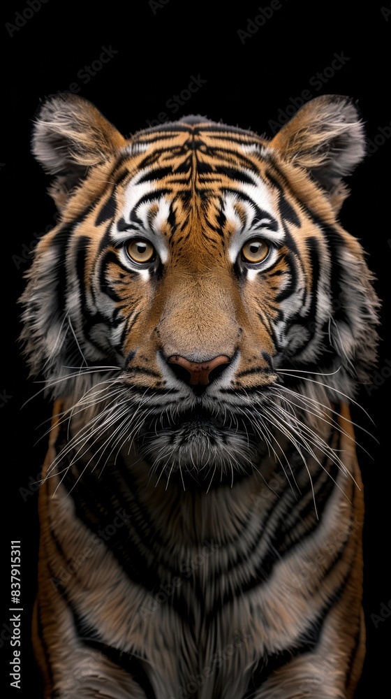 Obraz premium Tiger on a black background