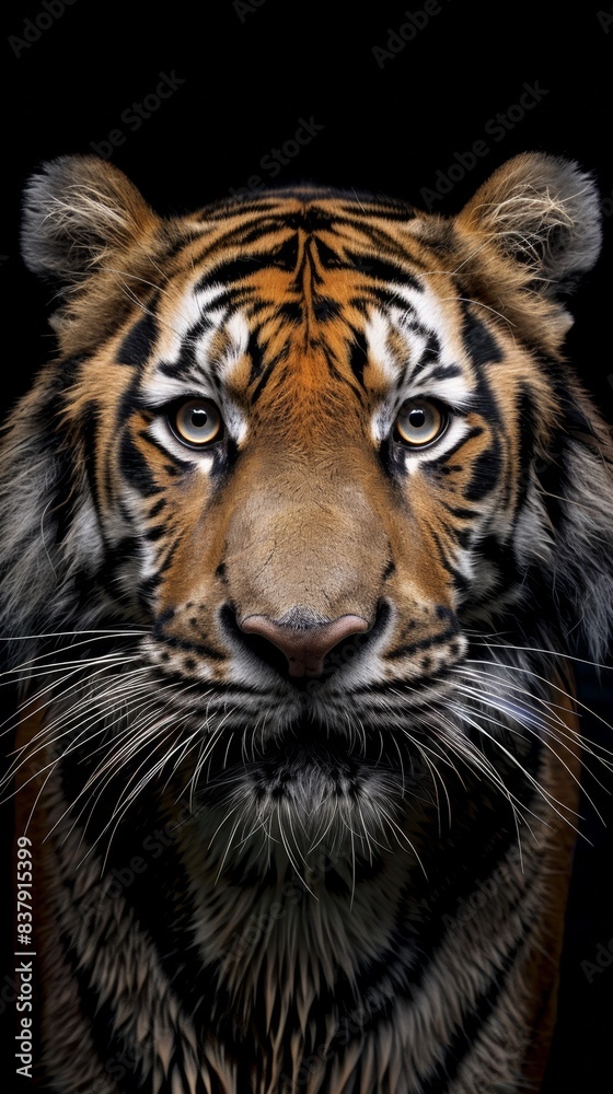 Fototapeta premium Tiger on a black background