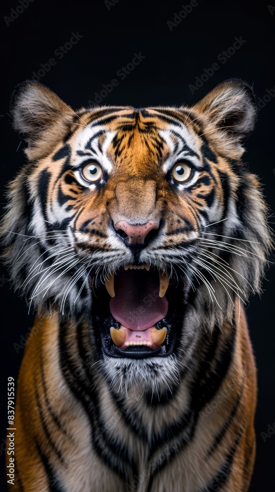 Fototapeta premium Tiger on a black background