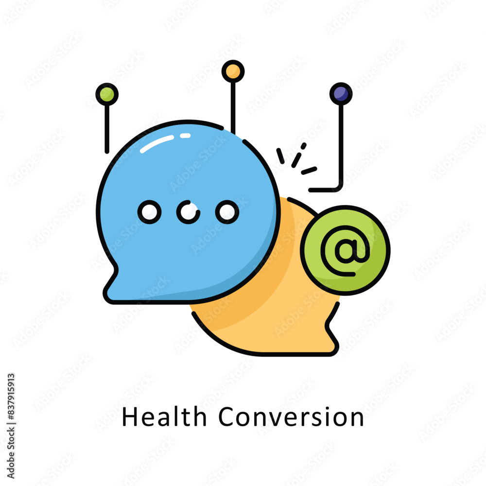 Obraz premium Health Conversion filled outline Design illustration. Symbol on White background EPS 10 File