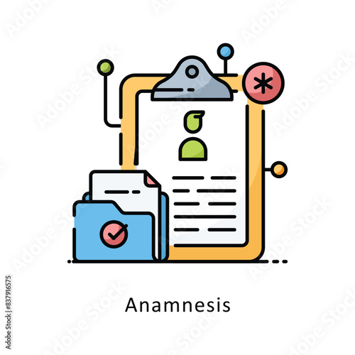 Anamnesis filled outline Design illustration. Symbol on White background EPS 10 File