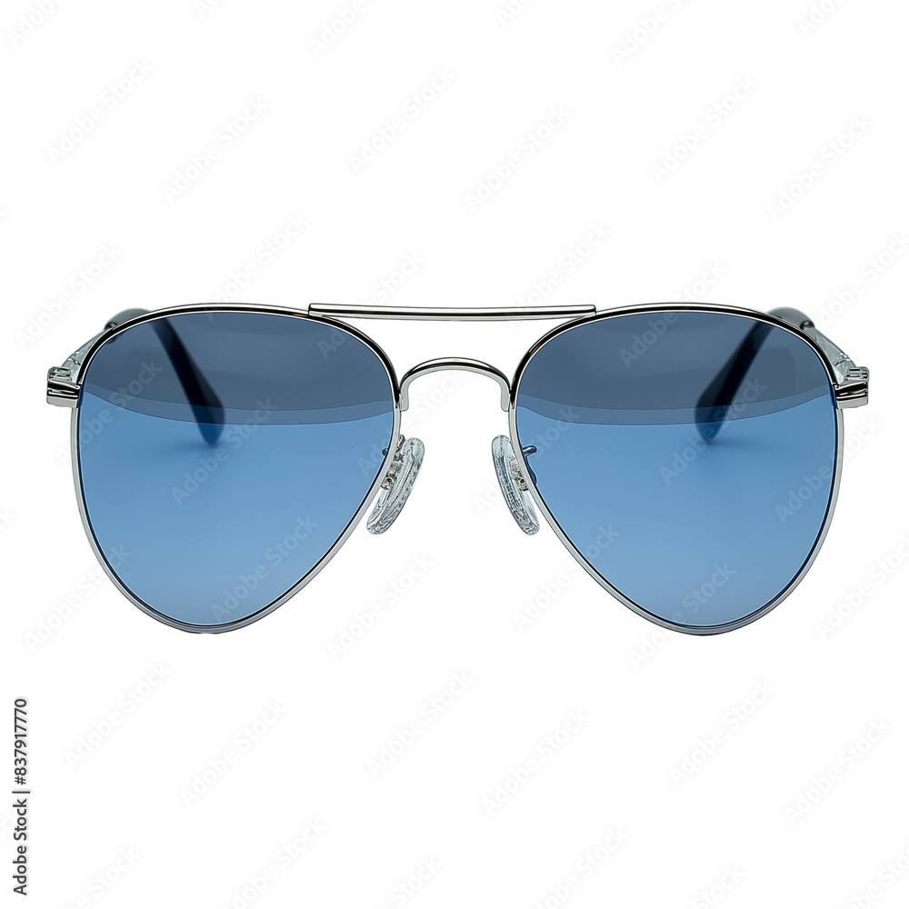 Front view of metal frame men's aviator sunglasses isolated on a white transparent background Front view of metal frame men's aviator sunglasses isolated on a white transparent background