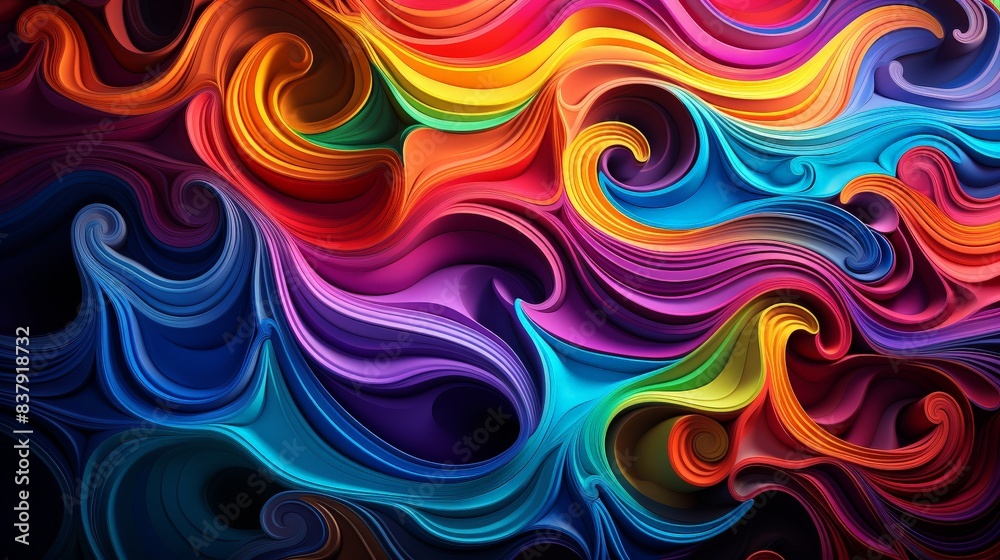 Complex Fractal Patterns in Vibrant Abstract Design