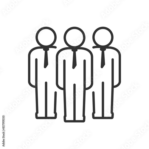 Business people, linear icon. People wearing a tie. Corporate culture. Line with editable stroke