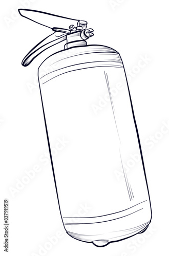 hand-drawn fire extinguisher vector illustration