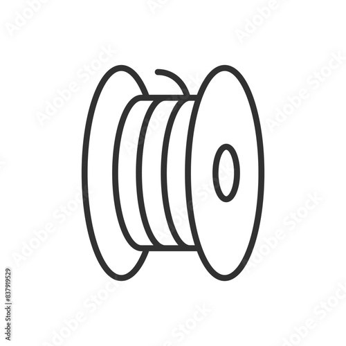Plastic for 3d printer, linear icon. Line with editable stroke