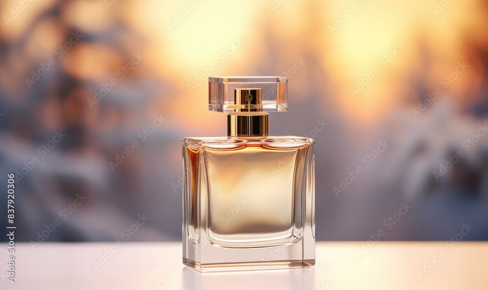 Special edition perfume bottle mockup for the new year Special edition perfume bottle mockup for the new year