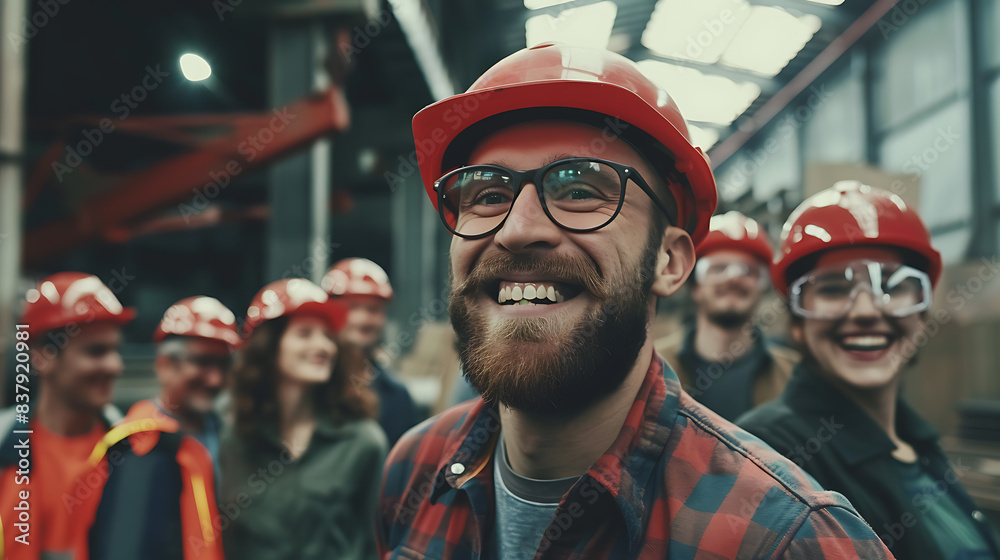 Happiness of working people Congratulations on work and happy co-workers