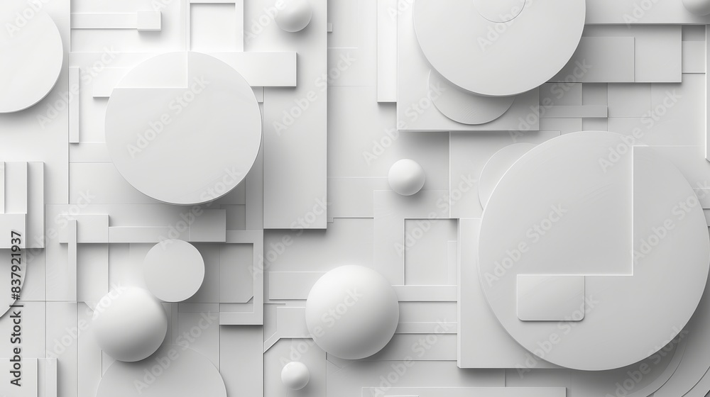 Obraz premium Abstract White Geometric Shapes Background
