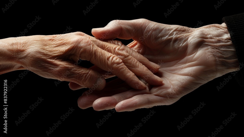 Tender Generational Connection Young Hand Embracing Old Hand in a Heartfelt Gesture of Love and Compassion Tender Generational Connection Young Hand Embracing Old Hand in a Heartfelt Gesture of Love and Compassion