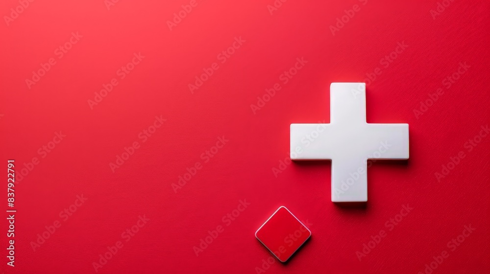 first aid symbol on a bright red background, highlighting its importance first aid symbol on a bright red background, highlighting its importance