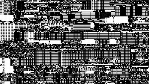 Glitch CCTV Monitor Digital Pixel Lines Background. Abstract Signal Damage Noise Effect. Video Damage Error. VHS Overlay Texture. Vector Illustration.
