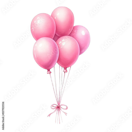 pink balloon watercolor PNG