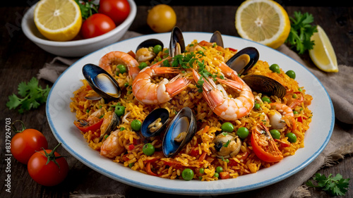 Paella de Marisco A famous Spanish rice dish, Paella de Marisco features a variety of seafood