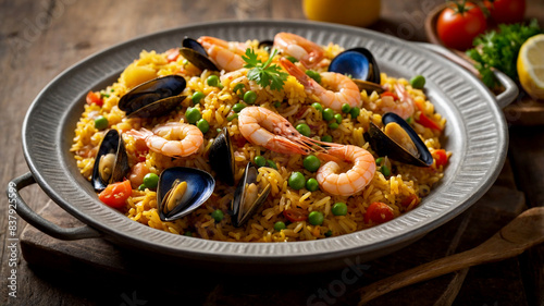 Paella de Marisco A famous Spanish rice dish, Paella de Marisco features a variety of seafood